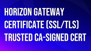 VMware\Omnissa Horizon Gateway Certificate (SSL/TLS) CA-signed Cert.
