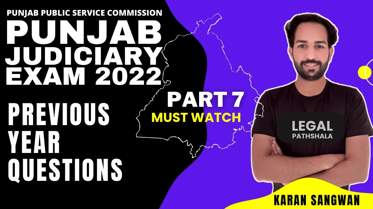 Punjab Judiciary Previous year Questions | Civil Judge cum Judicial Magistrate | Karan Sangwan | 7