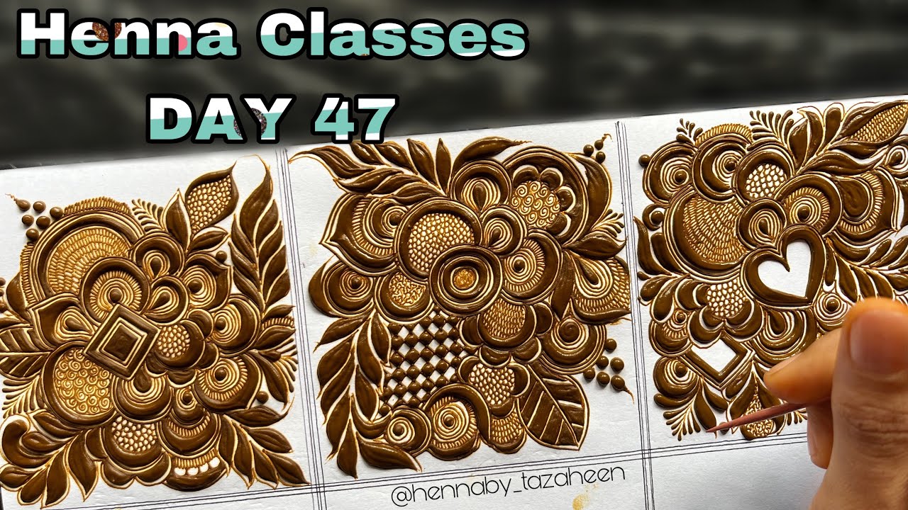 Tazaheen Henna Classes DAY 47 || Learn Detailed Henna With Tazaheen Henna Classes 2024