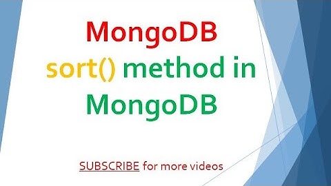 31  MongoDB   Sort Method