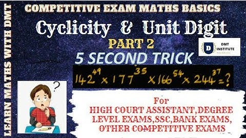 Cyclicity of Numbers| Easy Trick for Finding Unit Digits| Common Topic in Bank exams etc., | Part  2