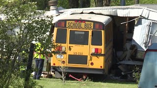 School bus slams into mobile home in South Carolina