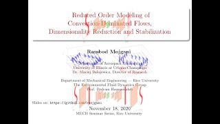 Reduced Order Modeling of Convection-Dominated Flows, Rice University MECH Seminar Series, Fall 2020