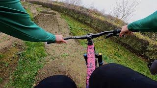 WINTER RIDING THE BACKYARD JUMPS AND PIT BIKE TRACK!!