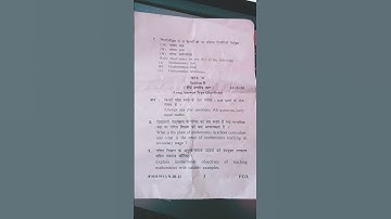 b.Ed examination 2024 second semester mathematics question paper
