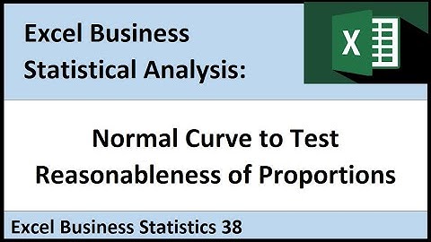 Excel Statistical Analysis 38: Normal Bell Curve to Estimate Range of Sample Proportions
