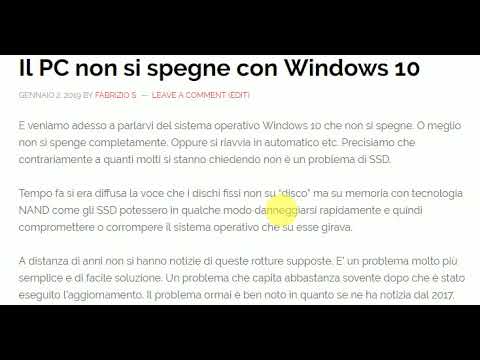 Video: FIX: Il Computer Windows 10 Non Si Spegne Completamente