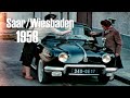 1958 - Von der Saar nach Wiesbaden - Zollgrenze - Autofahrt - Stadtrundgang - Renault Dauphine