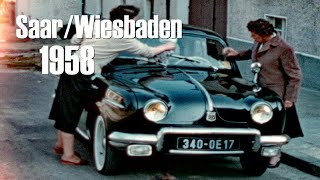 1958 - Von der Saar nach Wiesbaden - Zollgrenze - Autofahrt - Stadtrundgang - Renault Dauphine