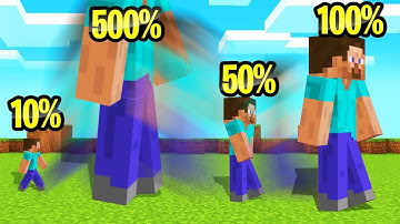 MINECRAFT But Your SIZE Randomly CHANGES!