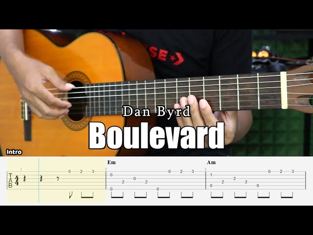 Boulevard - Dan Byrd - Fingerstyle Guitar Tutorial + TAB & Lyrics class=