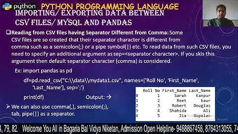 XII:IP: Importing/ Exporting Data between CSV Files & MySQL and Pandas- 7