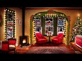 Cozy Christmas Coffee Shop Ambience with Smooth Jazz Christmas Music, Crackling Fire, & Cafe Sounds