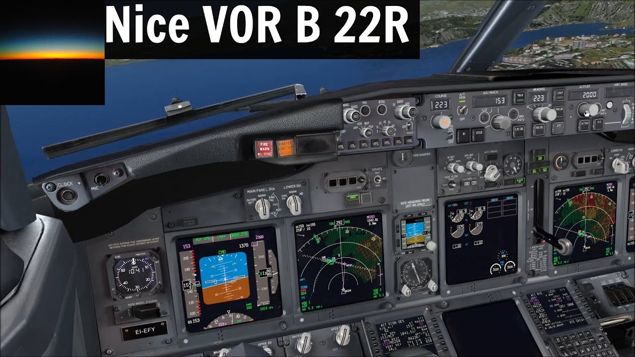 FSX] PMDG 737 NGX | Nice (LFMN) VOR B 22R - YouTube