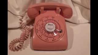 Pink Rotary Phone Ringing And Dialing