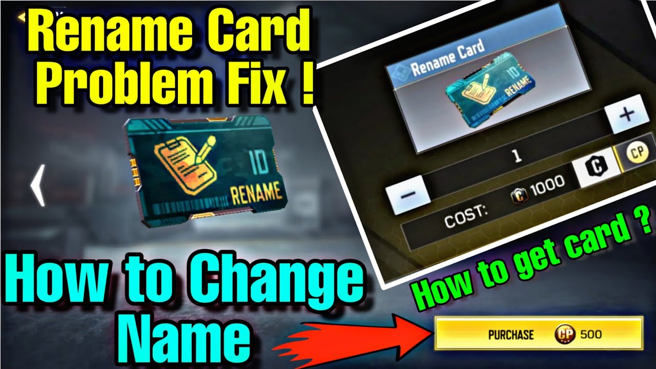 RENAME CARD PROBLEM FIX COD MOBILE ! HOW TO CHANGE NAME IN COD MOBILE