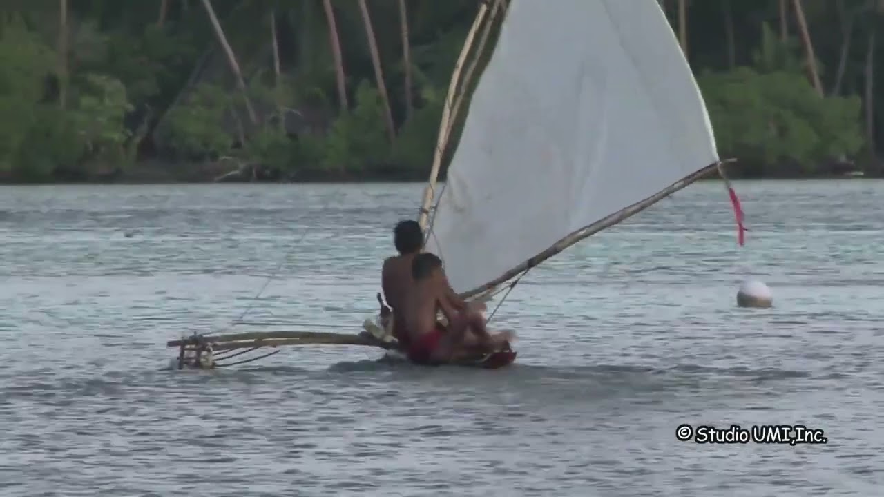 Polowat Boys on the Canoes, Micronesia