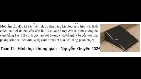 THPT Nguyễn Khuyến 2026: Một tấm cầu dốc kê bậc thêm được làm bằng kim loại như hình vẽ. Biết chiều