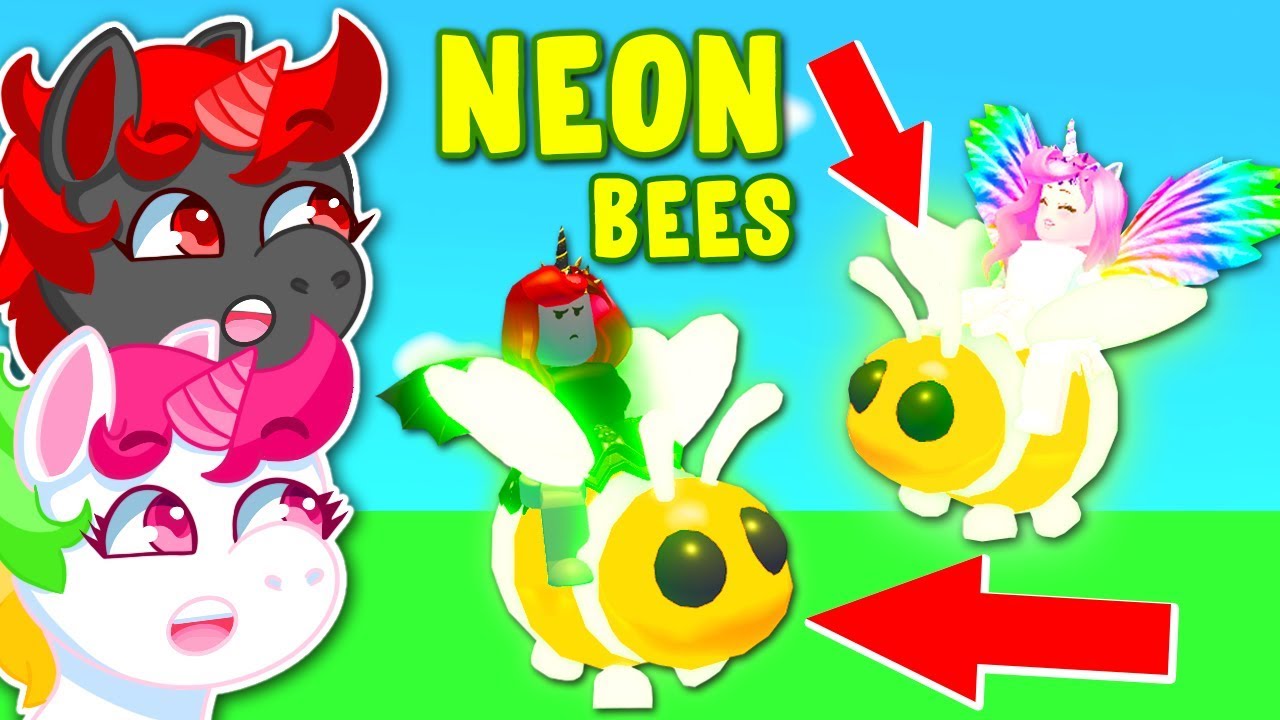 Turning Our Bee Into A Neon Bee With Iamsanna In Adopt Me Roblox - roblox adopt me pets neon bee