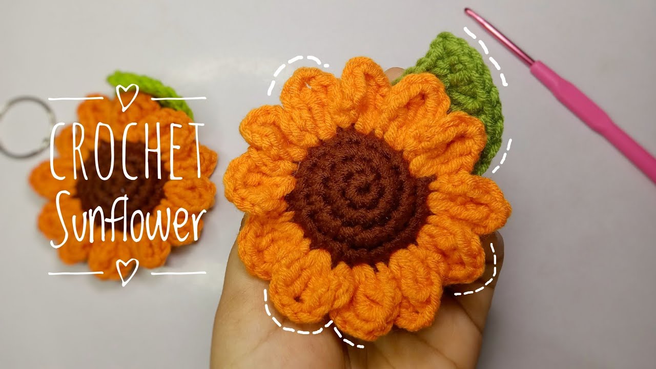 Easy step by step|| Crochet Sunflower tutorial for beginners. (English ...