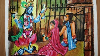 Janmashtami Special Drawing,Krishna Birth Story,Lord Krishna kill kansa,Krishna Born jail story draw