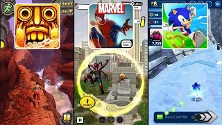 Temple Run 2 Blazing Sands Vs MARVEL Spider-Man Unlimited Vs Sonic Dash - Endless Run Gameplay screenshot 3