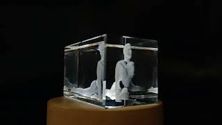 Alluring Yoga Pigeon Pose 3d Crystal Sculpture For Mindfulness Decoration - FSSP130