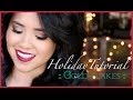 &quot;Gold-flakes&quot; A Holiday Tutorial- Gold Glitter + Dark Red Lips