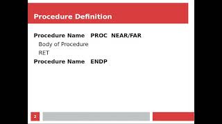 Procedure in MASM