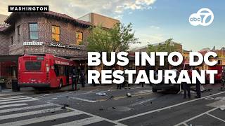 🔴LIVE | Crews work to pull Metro bus out of DC restaurant