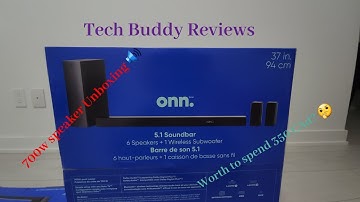 Onn 5.1, 37 inch soundbar with 6 speakers and 1 wireless subwoofer Unboxing. 700w speaker 🤯