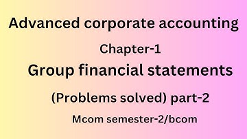 consolidated balancesheet/problem solving part-2/Mcom/chapter1/group financial statements