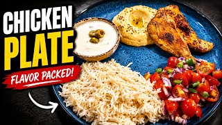 Restaurant-Style Grilled Chicken Hummus Platter | Easy, Healthy & Delicious.