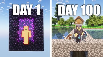 I Survived 100 Days With Only a Nether Portal