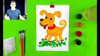 видео: Рисуем СОБАКУ с РыбаКит / Детский сад ГУАШЬ 4+ картинка: Рисуем СОБАКУ с РыбаКит / Детский сад ГУАШЬ 4+