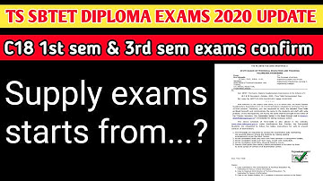 Ts SBTET diploma C18 1st/3rd sem exams 2020 schedule released | Ts sbtet supply exam dates 2020
