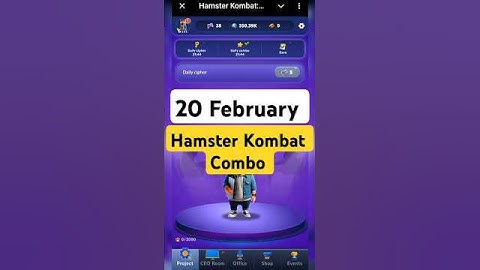 Hamster Kombat Dev Game Daily Cipher 20 February | Hamster Kombat Daily Cipher Code #hamsterkombat