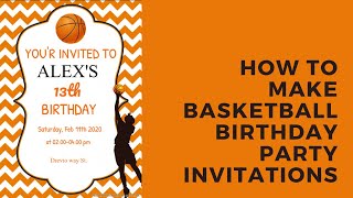 How To Make Basketball Birthday Party Invitations screenshot 4