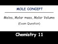 Mole Concept: Finding Molar mass, Moles and Molar Volume
