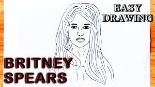 How to Draw Britney Spears Very Easy Drawing | Try This Sketch