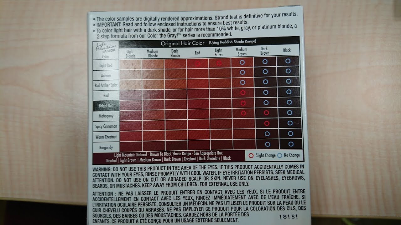 Light Mountain Color Chart