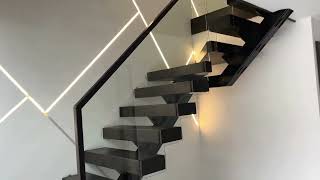 Floating Staircase & Central Spine staircase design  | Ovoms
