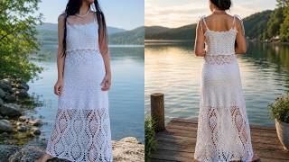 How to crochet lakeside lace maxi dress #crochet #crocheting #crochettutorial  #crochet pattern