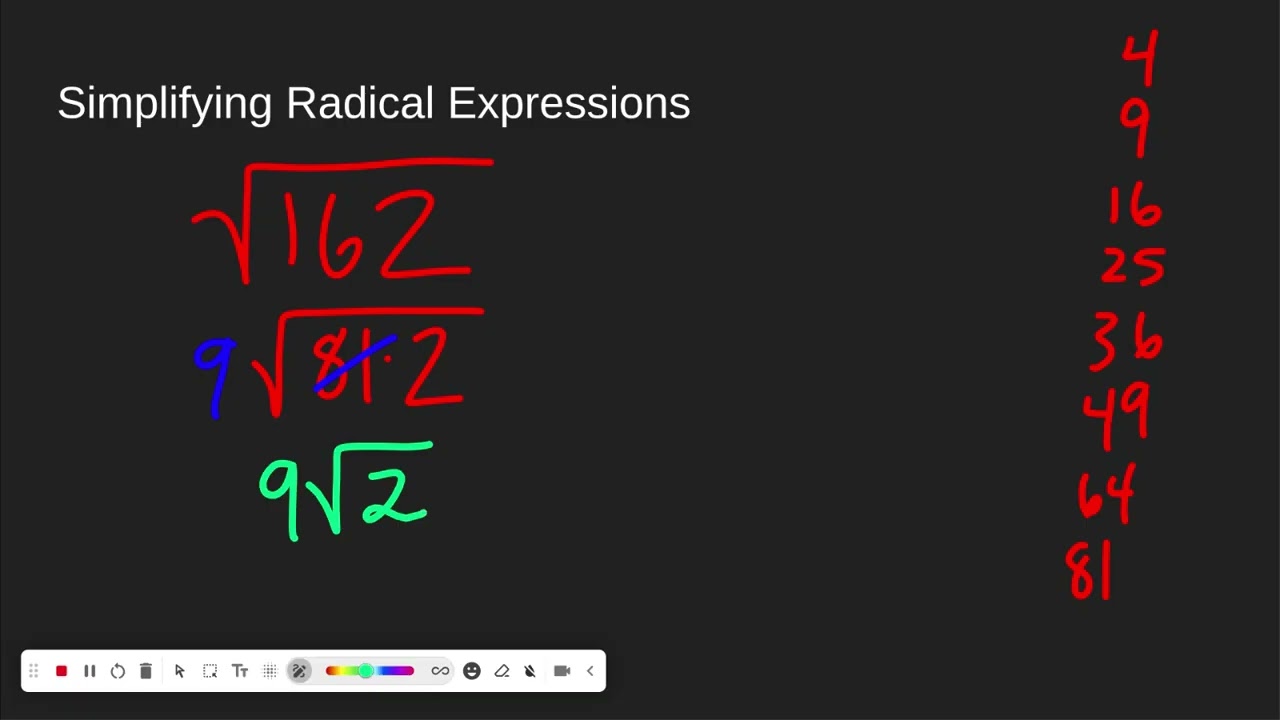 Pythagorean Theorem, Special Right Triangles, Simplifying Radicals