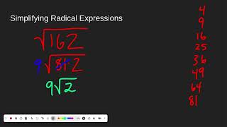 Pythagorean Theorem, Special Right Triangles, Simplifying Radicals