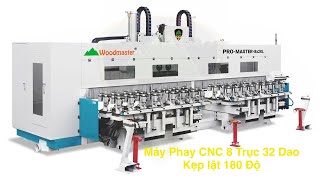 MÁY PHAY CNC 5 AXIS KẸP LẬT WOODMASTER – 2 BÀN ĐỘC LẬP, GIA CÔNG 8 PHÔI LIÊN TỤC