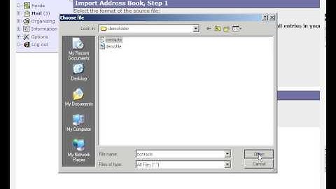Importing contacts into Horde Mail presented by www.MiaShops.com.