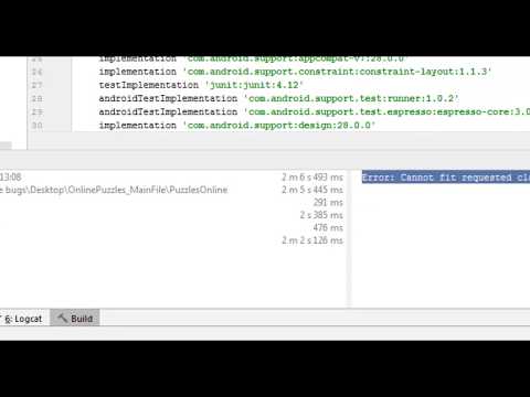 حل خطأ الغرادل gradle  للرسالة Error Cannot fit requested classes in a single dex file