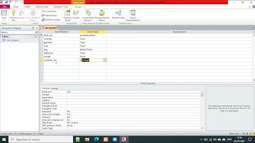 2.0 Create table using design view in Ms access explain in Gujarati