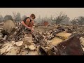 Oregon family return to the rubble of their burned down home